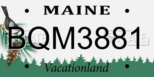 BQM3881 Maine License Plate