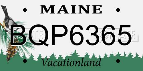 BQP6365 Maine License Plate