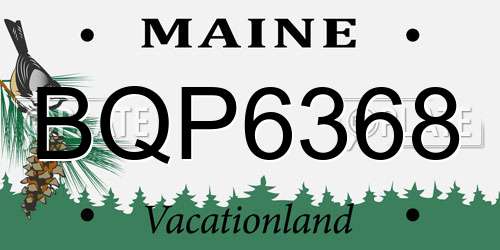 BQP6368 Maine License Plate