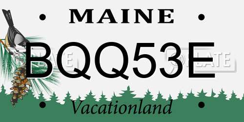 BQQ53E Maine License Plate