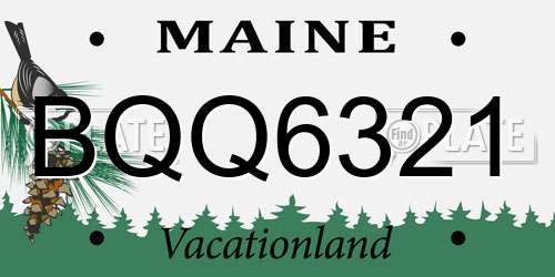 BQQ6321 Maine License Plate