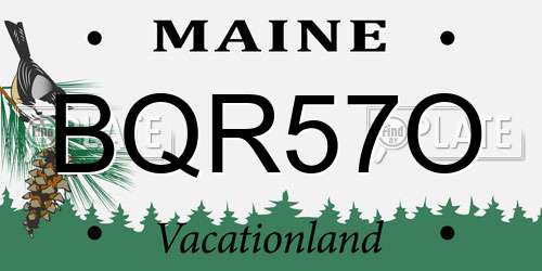 BQR57O Maine License Plate