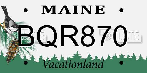 BQR870 Maine License Plate