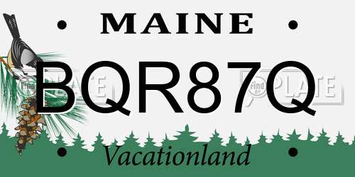 BQR87Q Maine License Plate