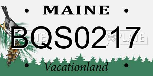 BQS0217 Maine License Plate