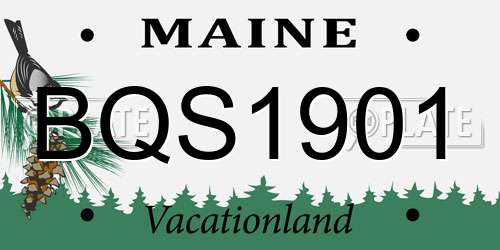 BQS1901 Maine License Plate