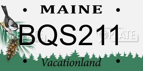 BQS211 Maine License Plate