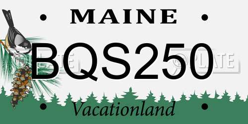 BQS250 Maine License Plate