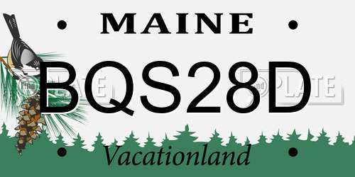 BQS28D Maine License Plate