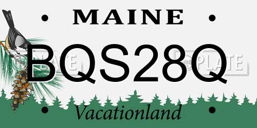 BQS28Q Maine License Plate