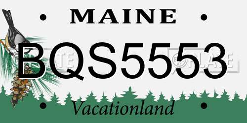 BQS5553 Maine License Plate