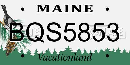 BQS5853 Maine License Plate