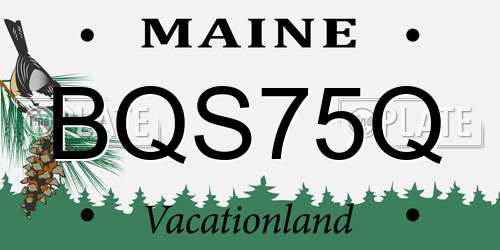 BQS75Q Maine License Plate