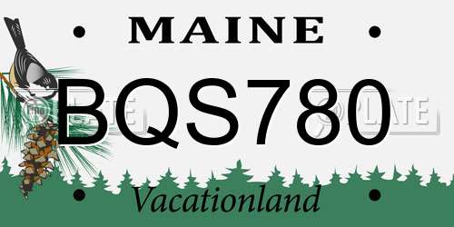 BQS780 Maine License Plate