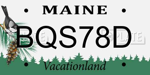 BQS78D Maine License Plate