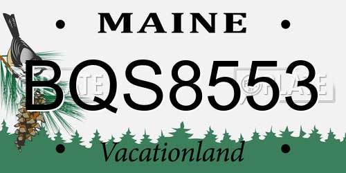 BQS8553 Maine License Plate