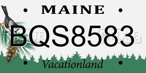 BQS8583 Maine License Plate
