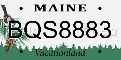 BQS8883 Maine License Plate