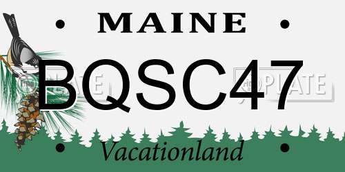 BQSC47 Maine License Plate