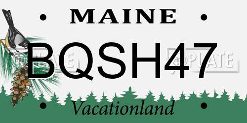 BQSH47 Maine License Plate