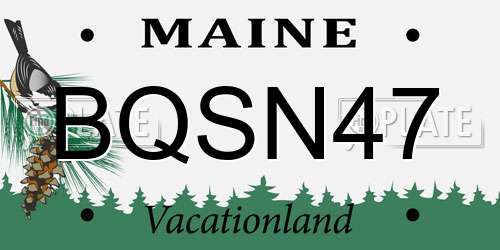 BQSN47 Maine License Plate