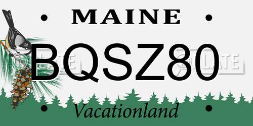 BQSZ80 Maine License Plate