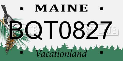 BQT0827 Maine License Plate
