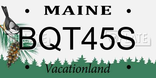 BQT45S Maine License Plate