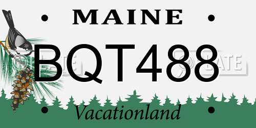 BQT488 Maine License Plate