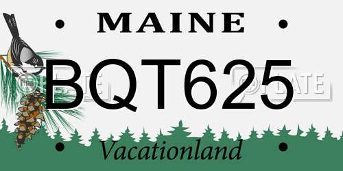 BQT625 Maine License Plate