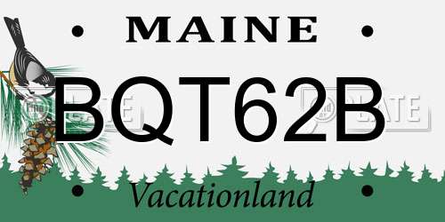 BQT62B Maine License Plate