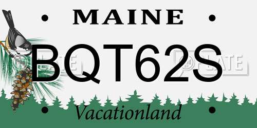 BQT62S Maine License Plate