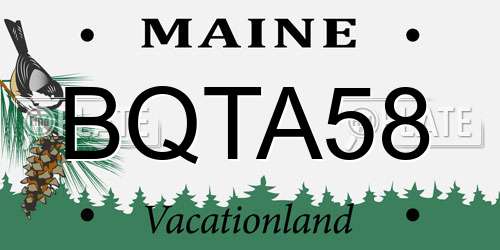 BQTA58 Maine License Plate