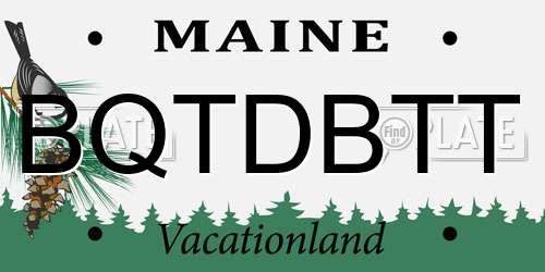 BQTDBTT Maine License Plate