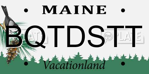 BQTDSTT Maine License Plate