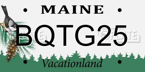 BQTG25 Maine License Plate