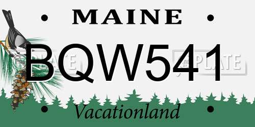 BQW541 Maine License Plate