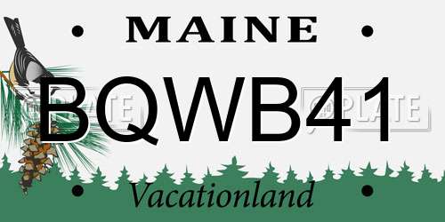 BQWB41 Maine License Plate