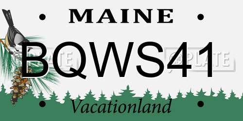 BQWS41 Maine License Plate
