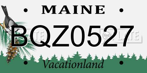 BQZ0527 Maine License Plate