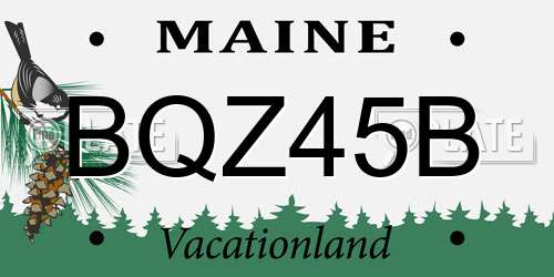 BQZ45B Maine License Plate