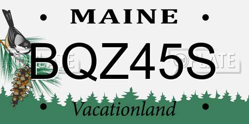 BQZ45S Maine License Plate