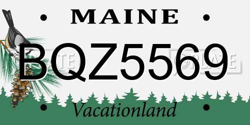 BQZ5569 Maine License Plate