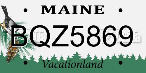 BQZ5869 Maine License Plate