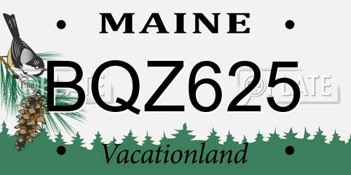 BQZ625 Maine License Plate