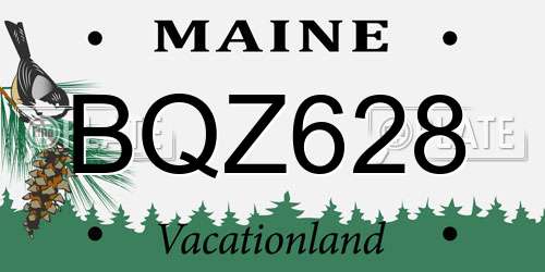 BQZ628 Maine License Plate