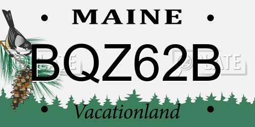 BQZ62B Maine License Plate