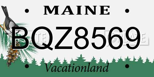 BQZ8569 Maine License Plate