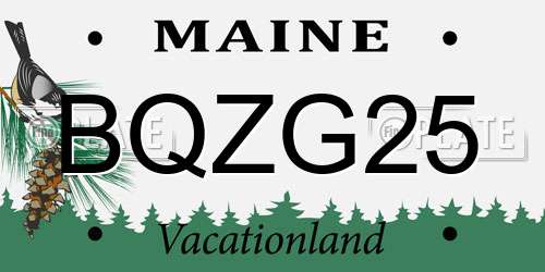 BQZG25 Maine License Plate
