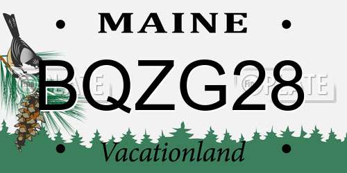 BQZG28 Maine License Plate